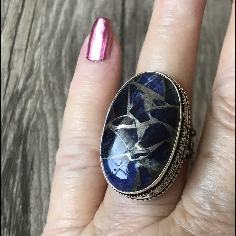 Copper Sodalite 925 Ring